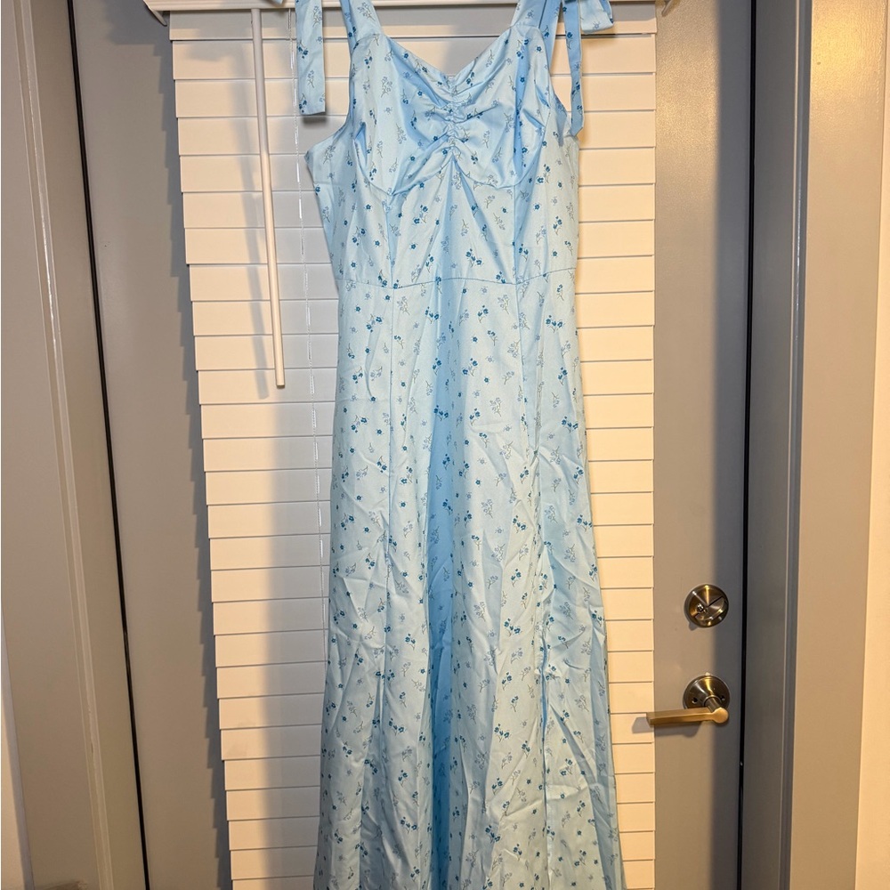 SHEIN Sky Blue Floral Dress